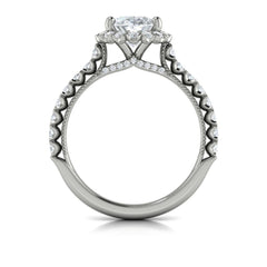 Floral Halo Oval Engagement Ring