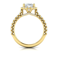 Floral Halo Oval Engagement Ring