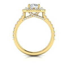 Double Euro Halo Round Engagement Ring