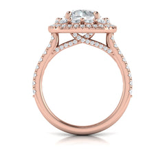 Double Euro Halo Round Engagement Ring