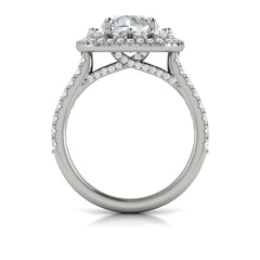 Double Euro Halo Round Engagement Ring