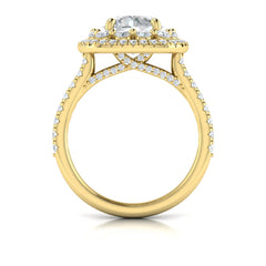 Double Euro Halo Round Engagement Ring