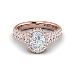 Opulent Oval Halo Engagement Ring