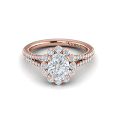 Corsage Halo Oval Engagement Ring