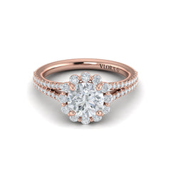 Floral Halo Engagement Ring