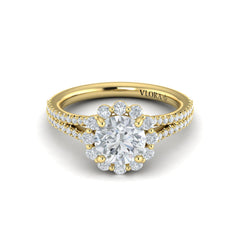 Floral Halo Engagement Ring