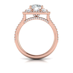 Exquisite Double Halo Round Engagement Ring