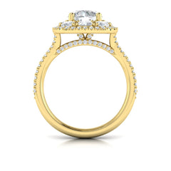 Exquisite Double Halo Round Engagement Ring