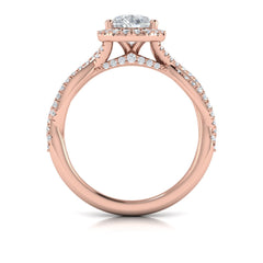 Entwined Pear Halo Engagement Ring