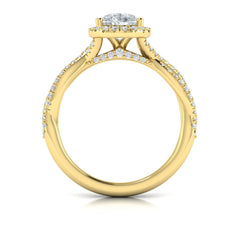 Entwined Pear Halo Engagement Ring