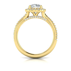 Entwined Halo Round Engagement Ring