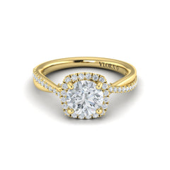 Entwined Euro Halo Round Engagement Ring