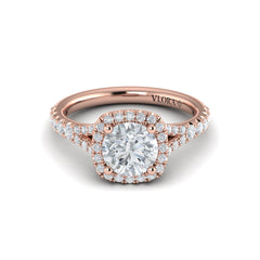 Euro Halo Round Engagement Ring