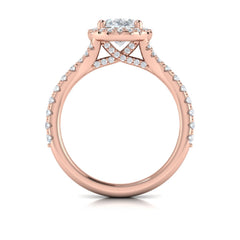 Timeless Halo Split Shank Oval Engagement Ring