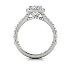 Timeless Halo Split Shank Oval Engagement Ring