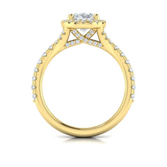 Timeless Halo Split Shank Oval Engagement Ring
