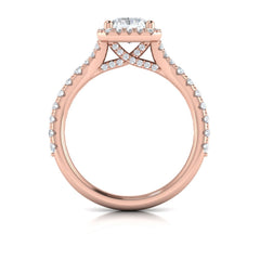 Elegant Halo Emerald Cut Engagement Ring