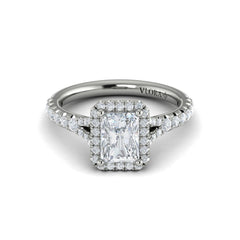 Elegant Halo Emerald Cut Engagement Ring