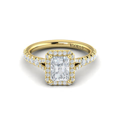 Elegant Halo Emerald Cut Engagement Ring