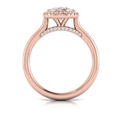Regal Halo Oval Bezel Engagement Ring