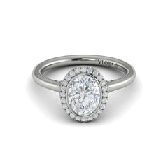Regal Halo Oval Bezel Engagement Ring