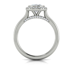 Regal Halo Oval Bezel Engagement Ring