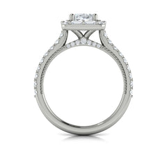 Deco Elegance Halo Oval Engagement Ring