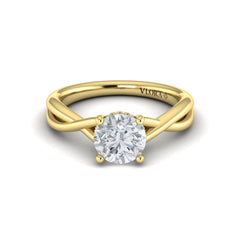 Entwined Solitaire Engagement Ring with Hidden Halo