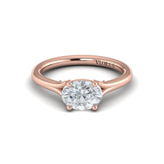 Horizon Solitaire Spit Shank Oval Engagement Ring
