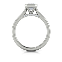 Singular Emerald Cut Bezel Engagement Ring