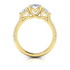 Graceful Trio Three Stone Engagement Ring