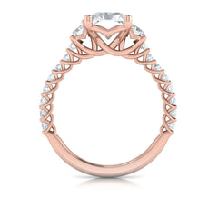 Interwoven Emerald Cut Three Stone Engagement Ring