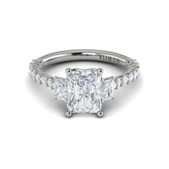 Interwoven Emerald Cut Three Stone Engagement Ring