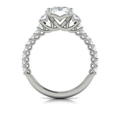 Interwoven Emerald Cut Three Stone Engagement Ring
