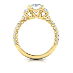 Interwoven Emerald Cut Three Stone Engagement Ring