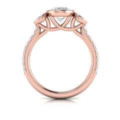 Trio Oval Bezel Engagement Ring