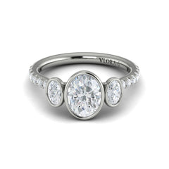 Trio Oval Bezel Engagement Ring