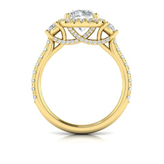 Trio Round Halo Engagement Ring