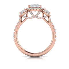 Triple Halo Oval Engagement Ring