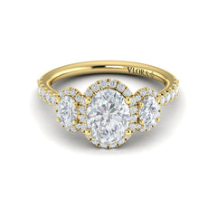 Triple Halo Oval Engagement Ring