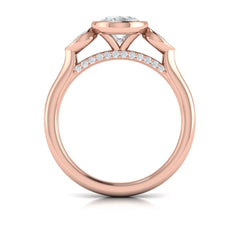 Streamlined Oval Bezel Engagement Ring