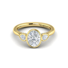 Streamlined Oval Bezel Engagement Ring