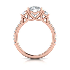 Woven Embrace Three Stone Engagement Ring