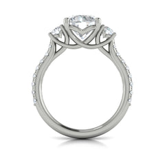 Woven Embrace Three Stone Engagement Ring