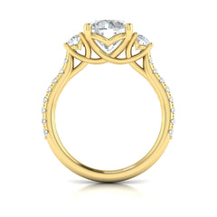 Woven Embrace Three Stone Engagement Ring
