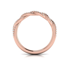 Matching Band for Twist Diamond Engagement Ring with Hidden Halo